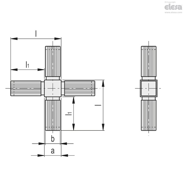 Bidimensional Four-way Connector, STC.30-2A-4W-C33